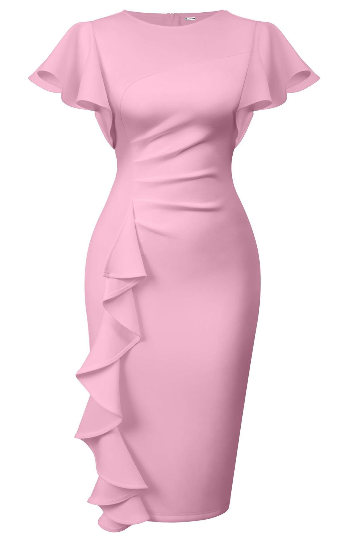 Cato Fashions Online - Women's Vintage Ruffle Sleeve Bodycon Midi Dress - Church Work Office Pencil Dress