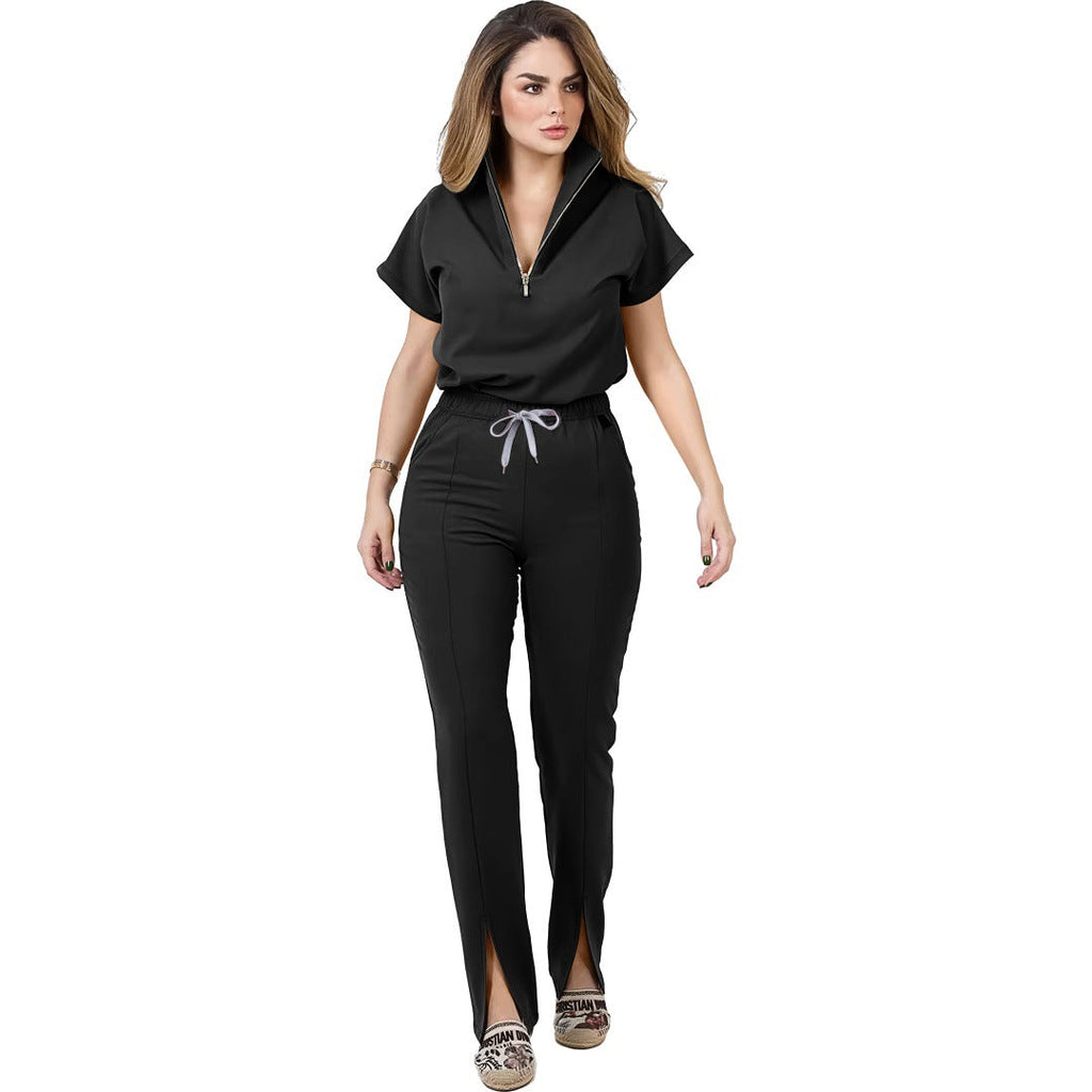 Quick-Dry Surgical Scrub Set, Short-Sleeve Medical Uniform