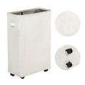 Slim Rolling Laundry Hamper   Standable Corner Design   Handy Storage Bin Laundry Basket   52L Storage Bin   Slim Hamper with Wheels   15×8×22  (22  Beige)