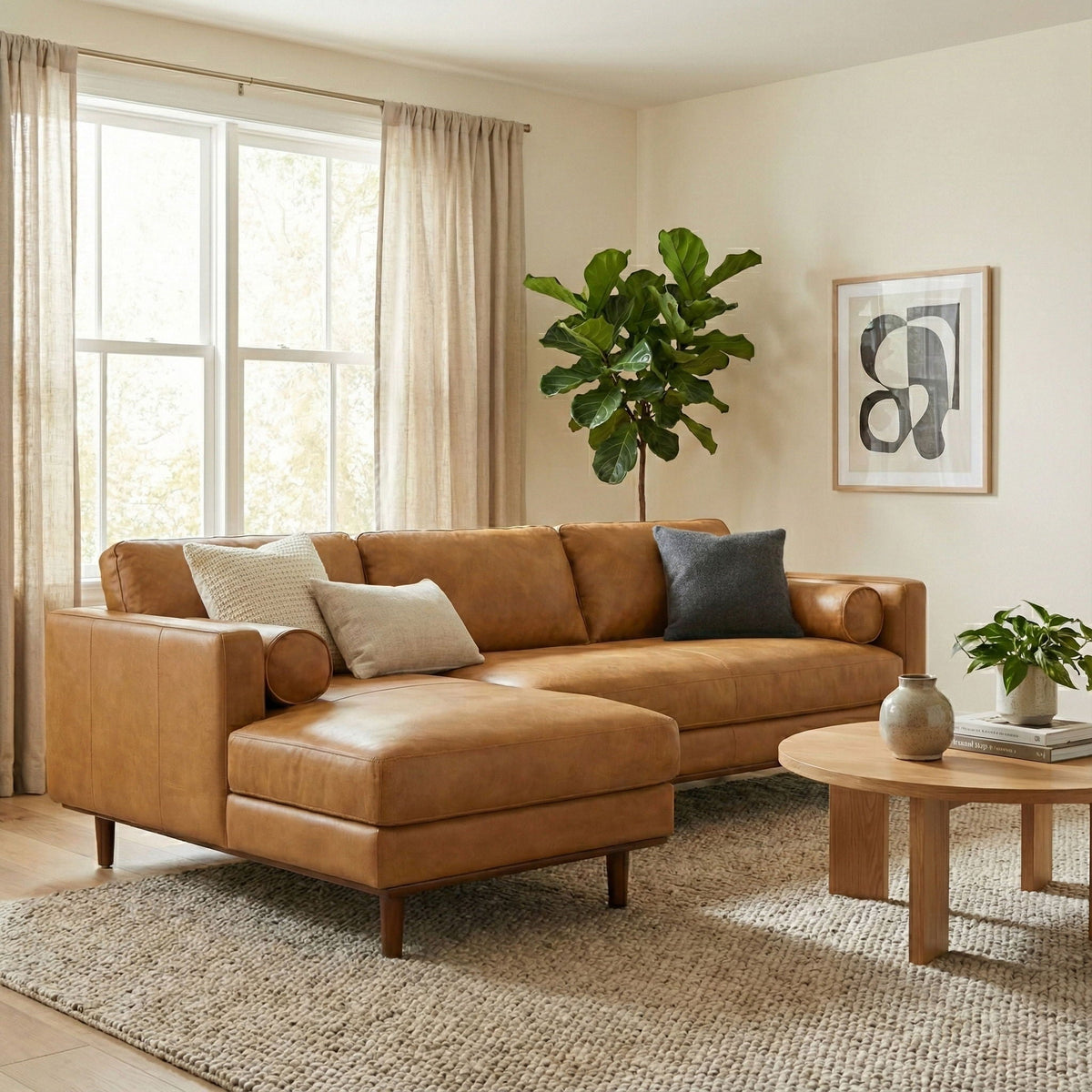 Morrison Upholstered Sectional Sofa with Feather-Filled Cushions – Multiple Colors