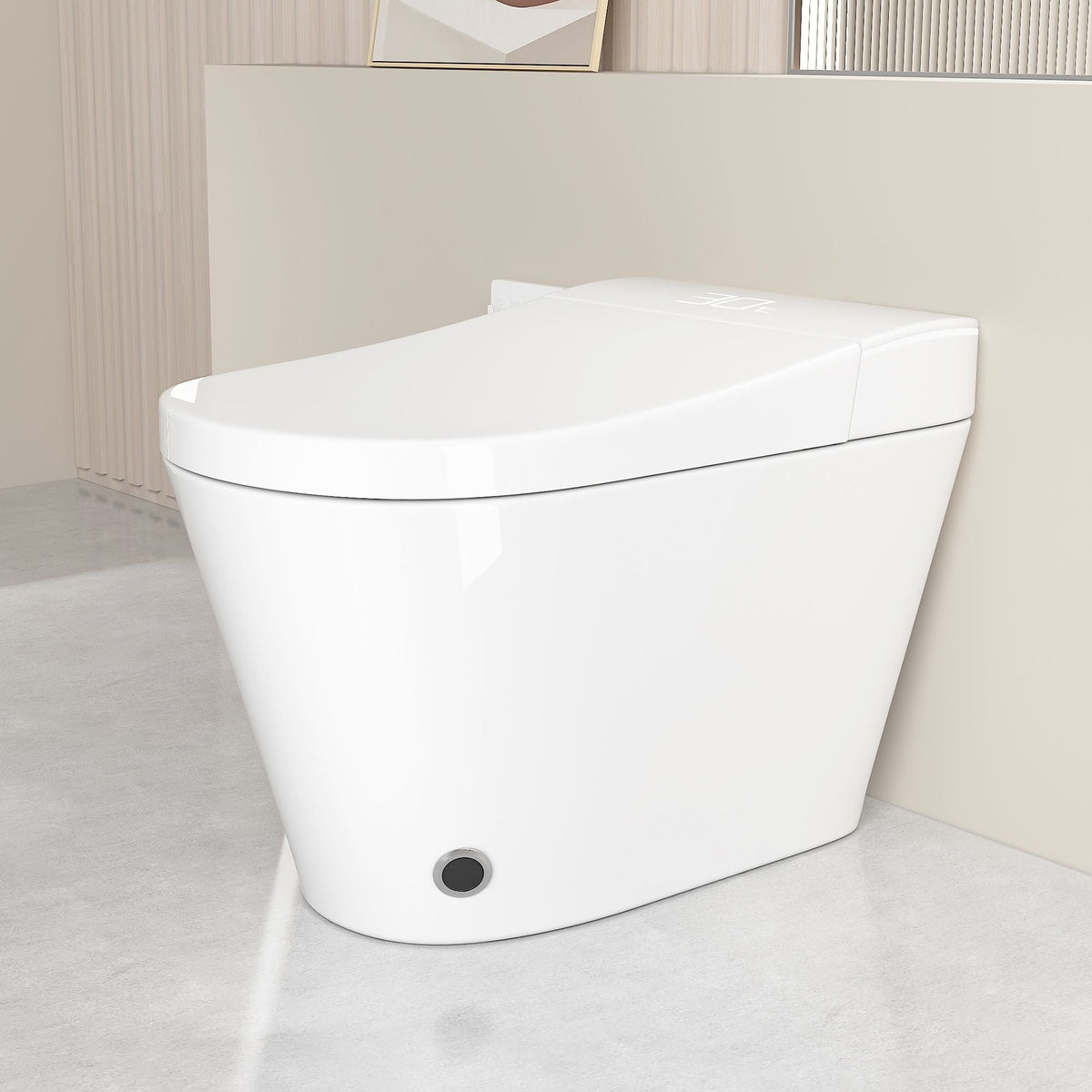 Smart Bidet Toilet with Heated Seat & Auto Open - White, Black, or Dark Gray