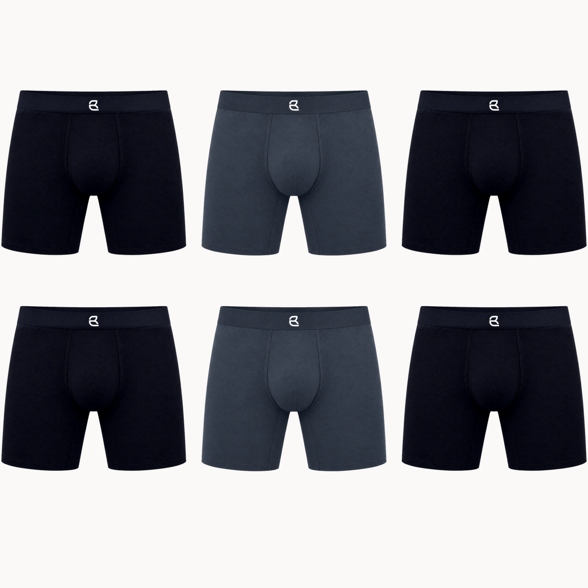 6-Pack Men’s Seamless Anti-Chafe Long Boxer Brief