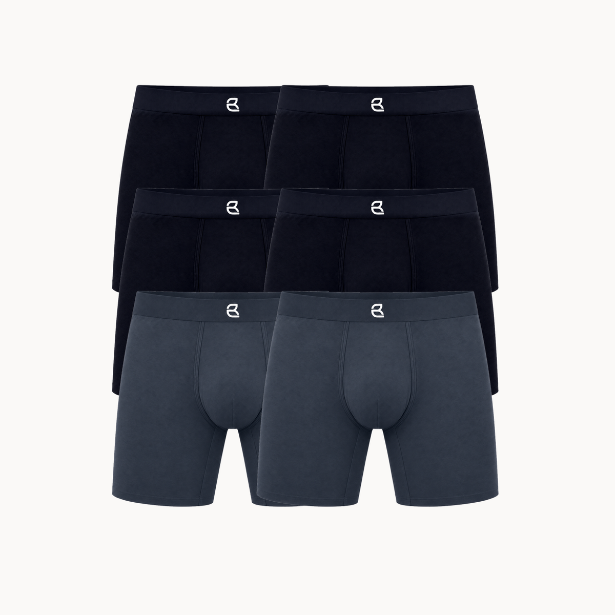 6-Pack Men’s Seamless Anti-Chafe Long Boxer Brief
