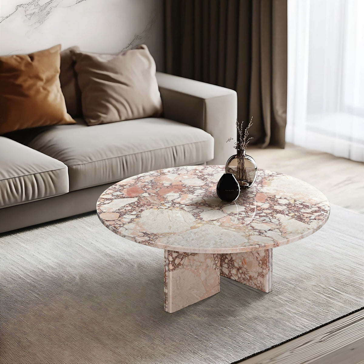 Luxury Coffee Table with Unique Veining - Natural Stone Design
