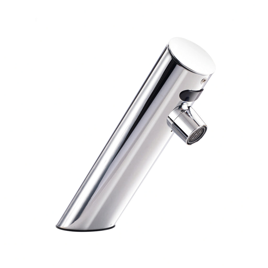 Krowne Royal Series 16-656 Angled Single-Hole Deck-Mount Touchless Electronic Sensor Faucet, Battery-Powered, Chrome-Plated Brass, 2.2 GPM