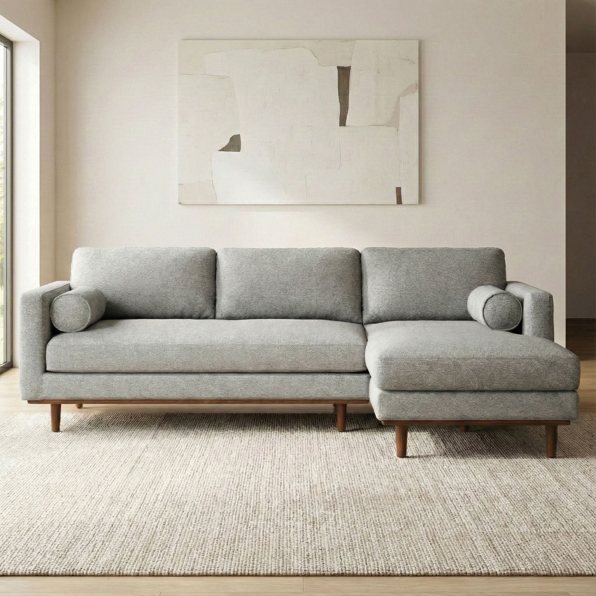 Morrison Upholstered Sectional Sofa with Feather-Filled Cushions – Multiple Colors