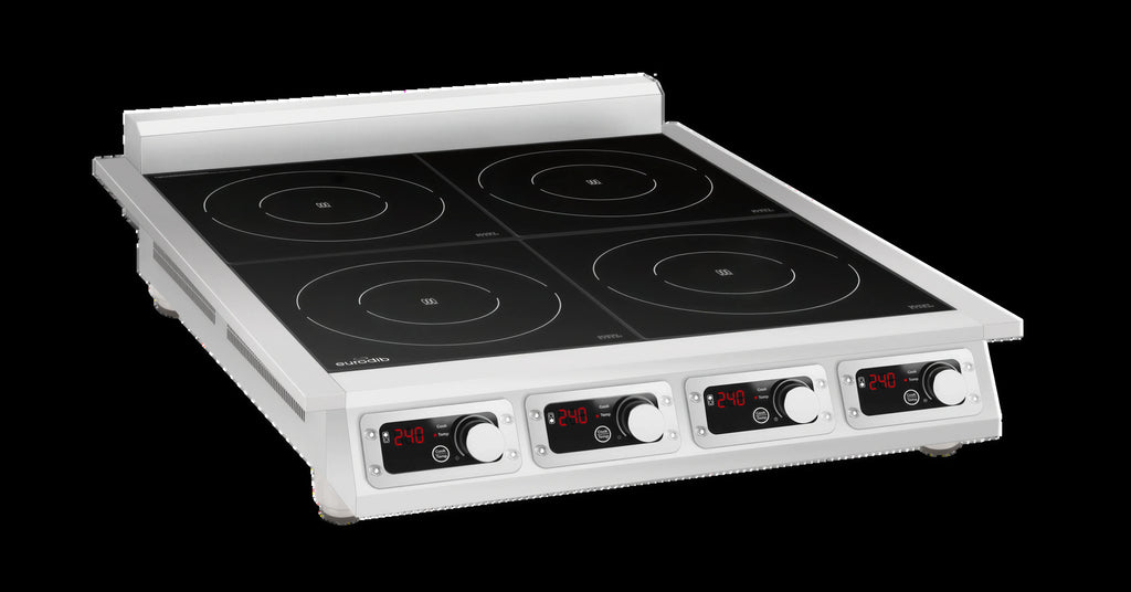 Eurodib CCI4351PH Commercial 4-Zone Induction Cooktop, Countertop, 3,500W Zones, 240V, Stainless Steel
