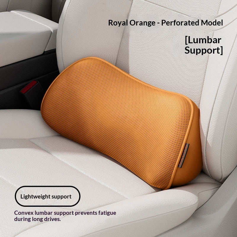 Memory Foam Lumbar Support Cushion – Car Seat & Chair Back Pillow, Standard or Perforated, 3 Colors