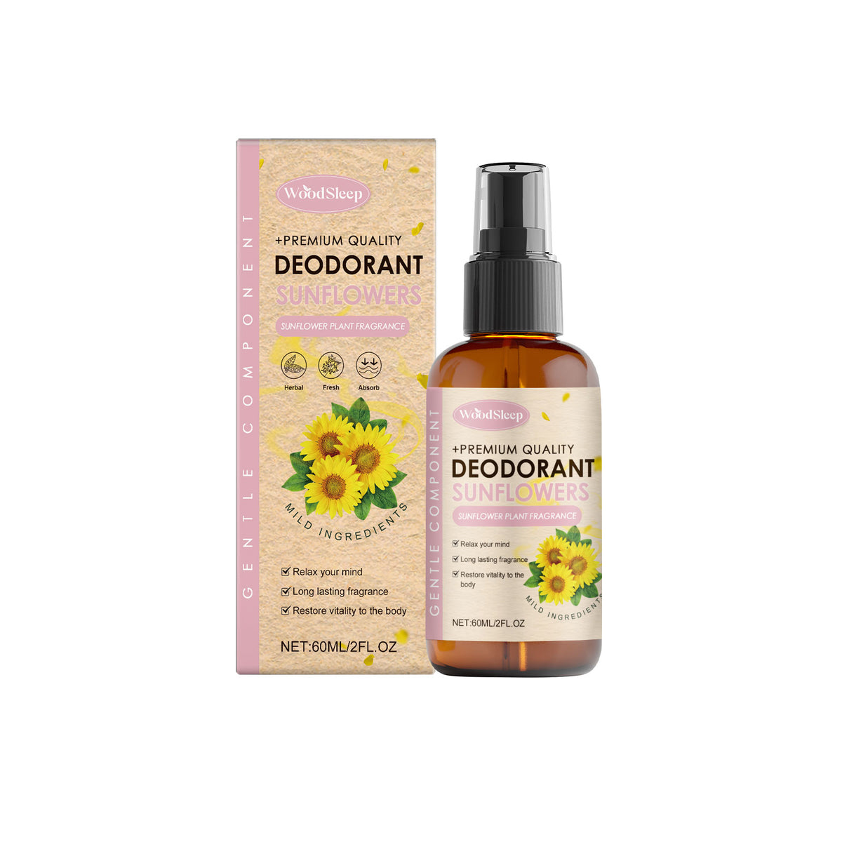 WoodSleep Sunflower Magnesium Oil Spray supplements with magnesium to soothe the body, nourish sleep and boost vitality