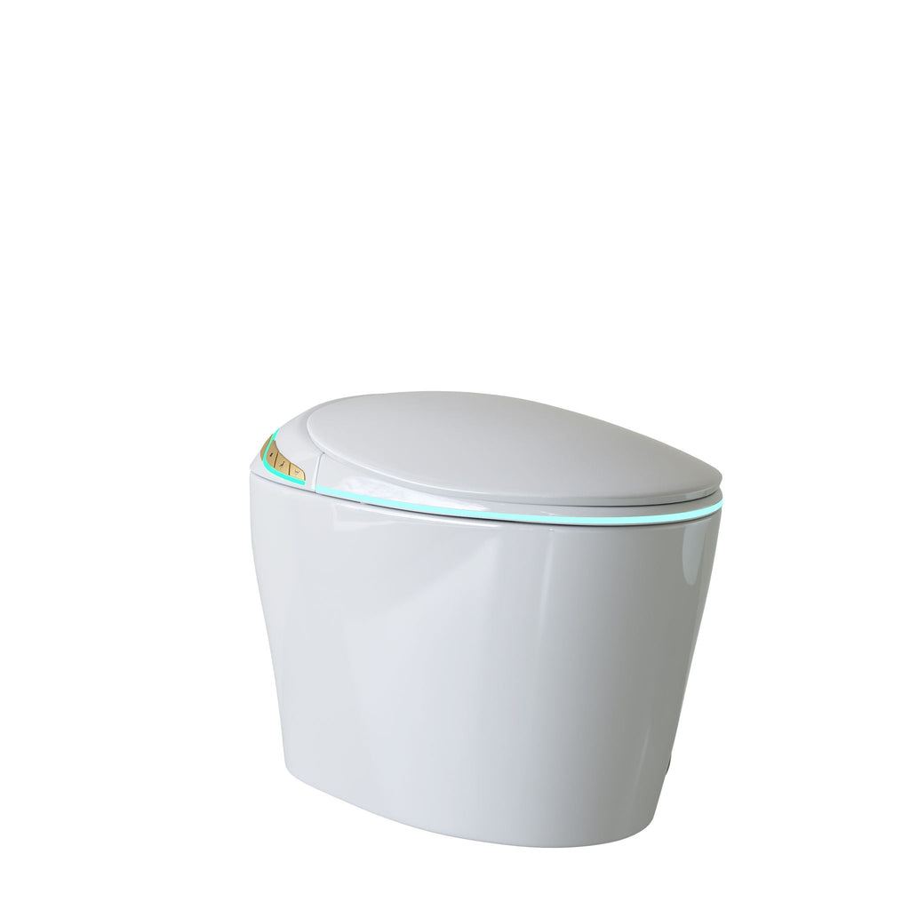 Smart Toilet with Built-In Bidet and Auto Open/Close Seat - White, Dark Gray, Black
