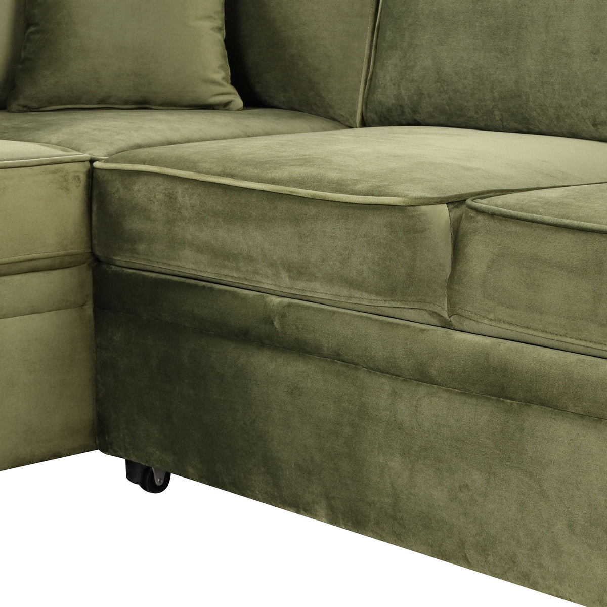 Sleeper Sofa Bed Sectional with Storage Ottoman - Gray, Beige, Green, Black