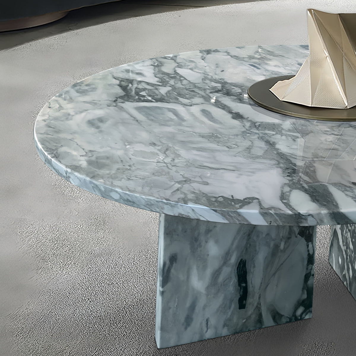 Elegant Coffee Duo Table Set with Natural Marble Tops - Multiple Colors