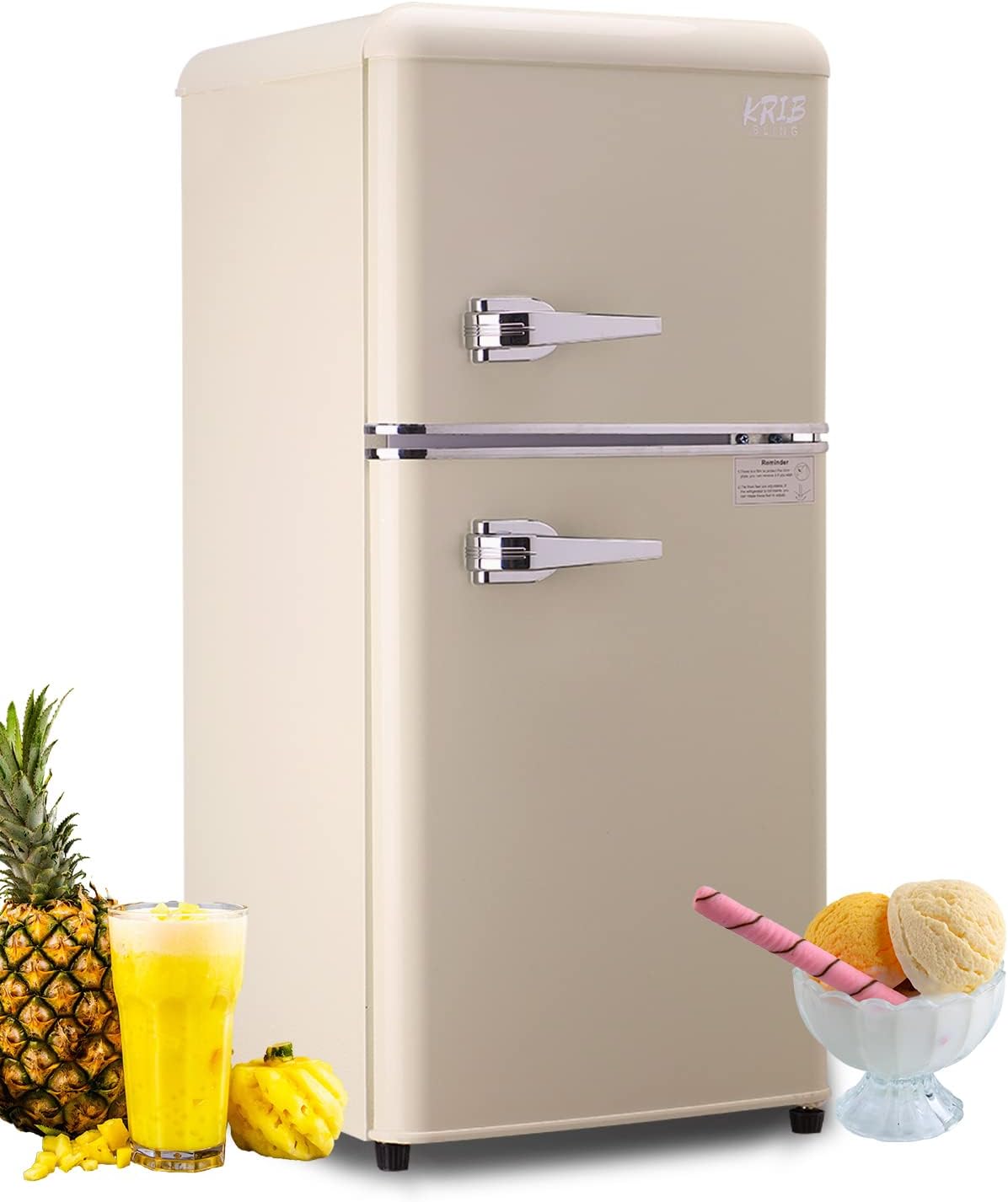 3.5 Cu.Ft Compact Refrigerator Mini Fridge with Freezer - ABS Steel