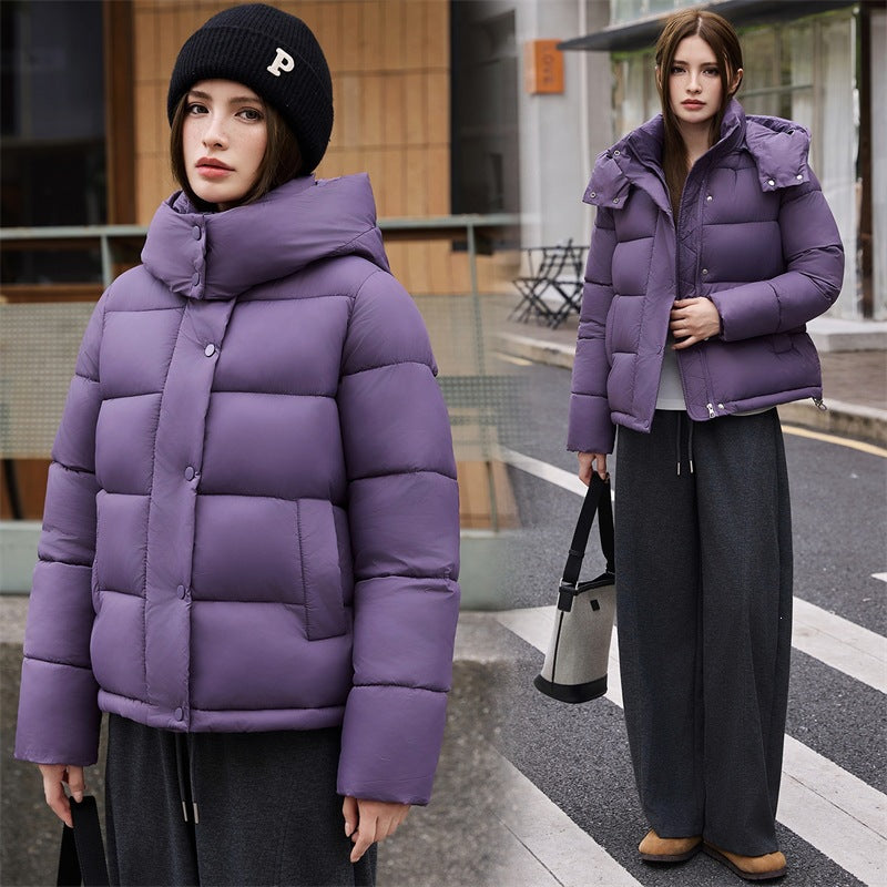 Little Chanel White Hooded Waist-Cinching Thickened Puffer Coat for Women
