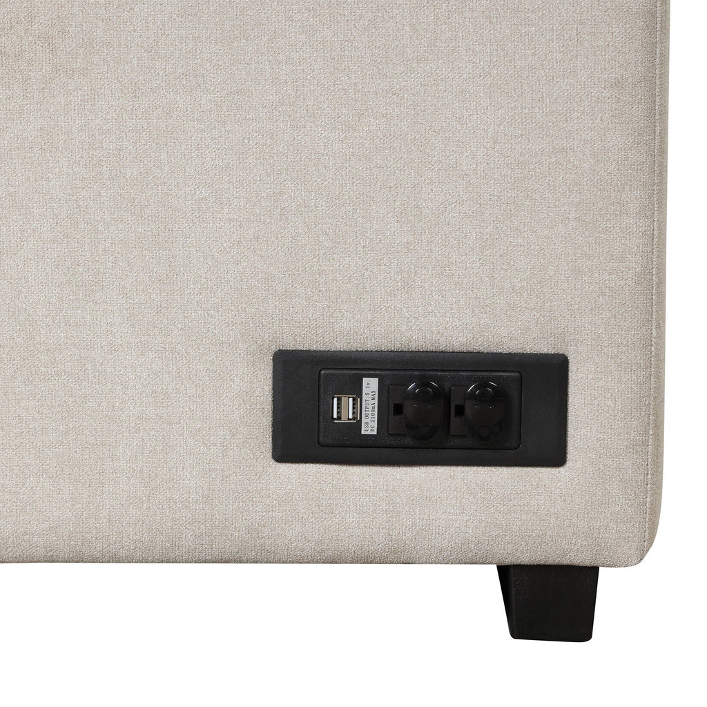 Sleeper Sofa Bed Sectional with Storage Ottoman - Gray, Beige, Green, Black