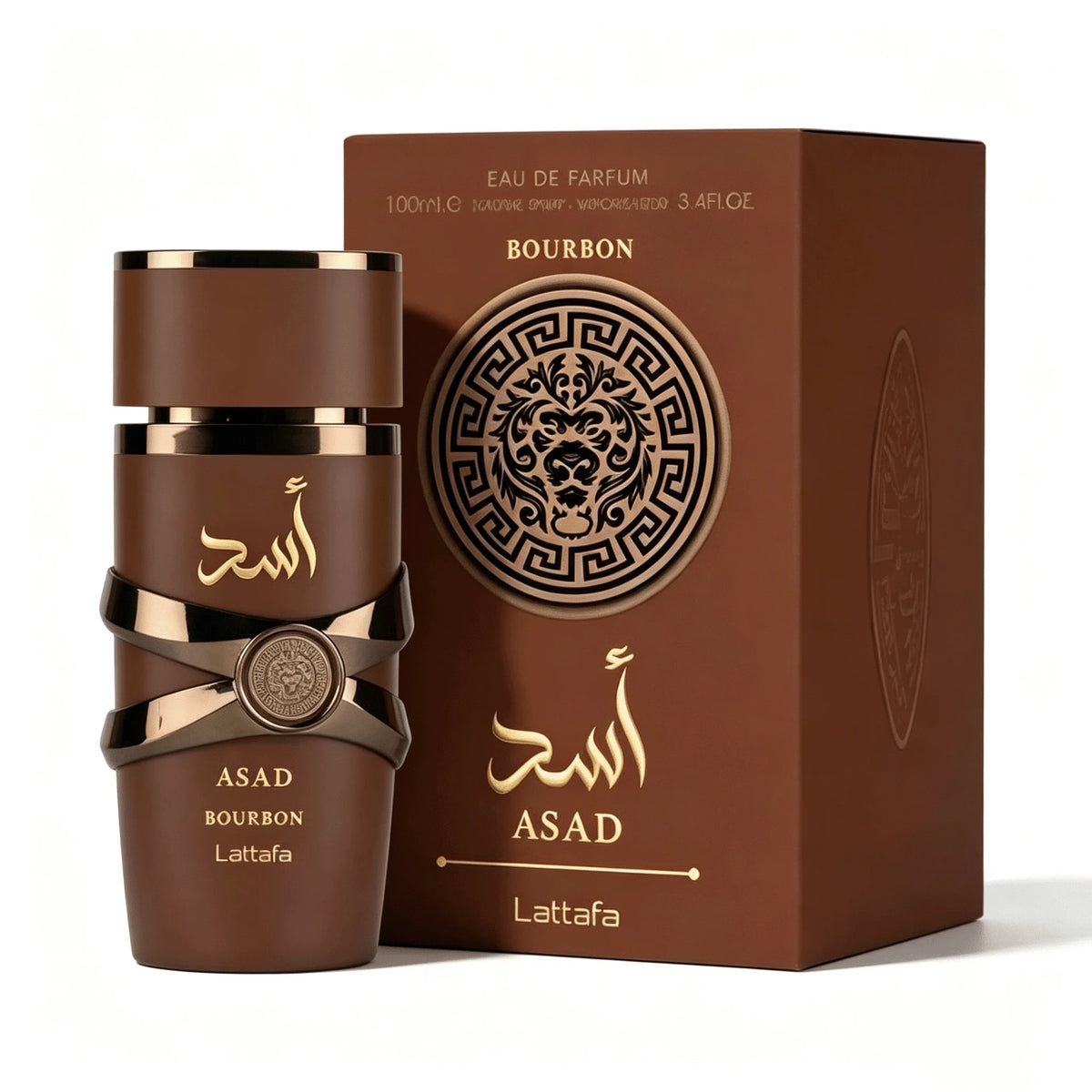 Lattafa Asad Bourbon Men's Eau De Parfum 100ml EDP—Oriental Spicy Scent with Exceptionally Long-Lasting Fragrance, Matte Brown Bottle, Fragrance for Dinners and Evening Gatherings