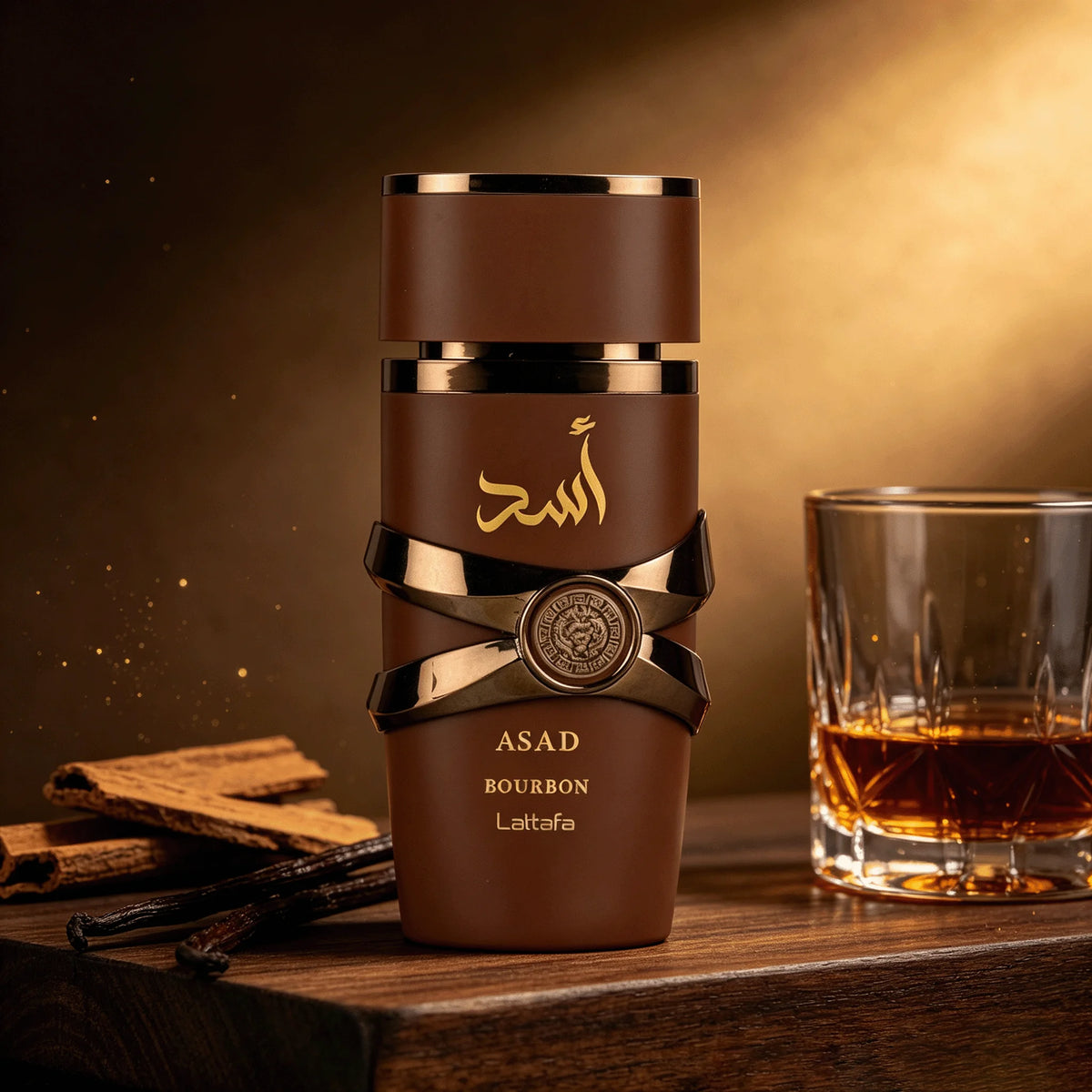 Lattafa Asad Bourbon Men's Eau De Parfum 100ml EDP—Oriental Spicy Scent with Exceptionally Long-Lasting Fragrance, Matte Brown Bottle, Fragrance for Dinners and Evening Gatherings