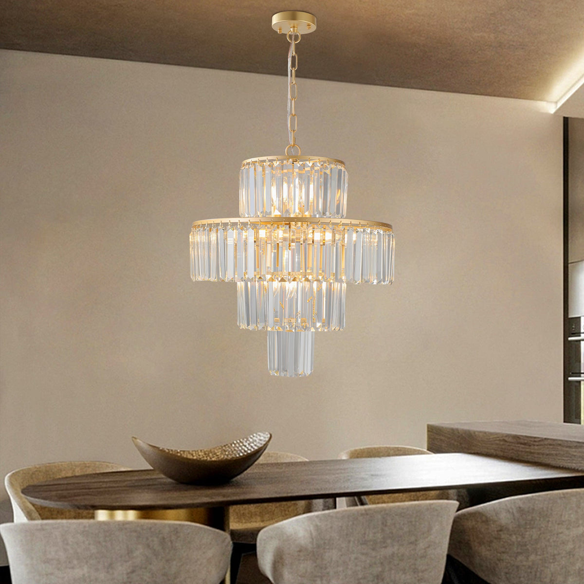 Luxury Crystal Chandelier Modern Chandeliers Lights Fixture Hanging Pendant Light Fixture Dia 19.7 Inch