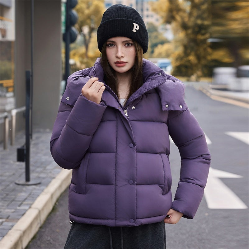 Little Chanel White Hooded Waist-Cinching Thickened Puffer Coat for Women