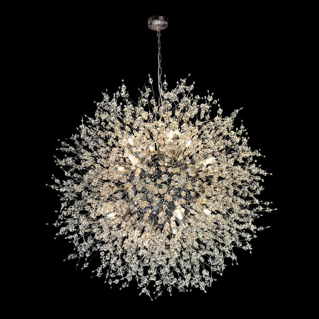 Luxe Starburst Chrome Crystal Chandelier 24"