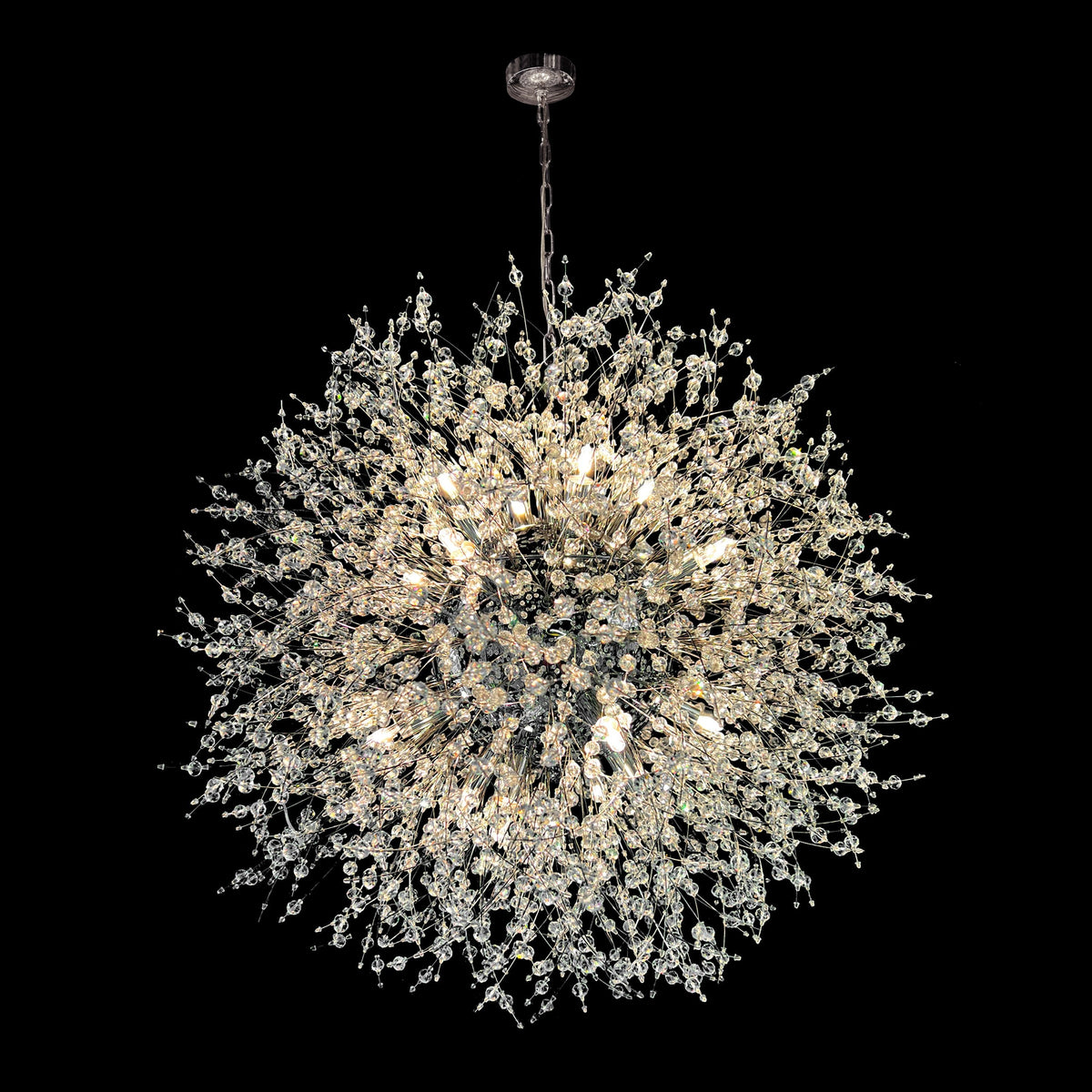 Luxe Starburst Chrome Crystal Chandelier 24"