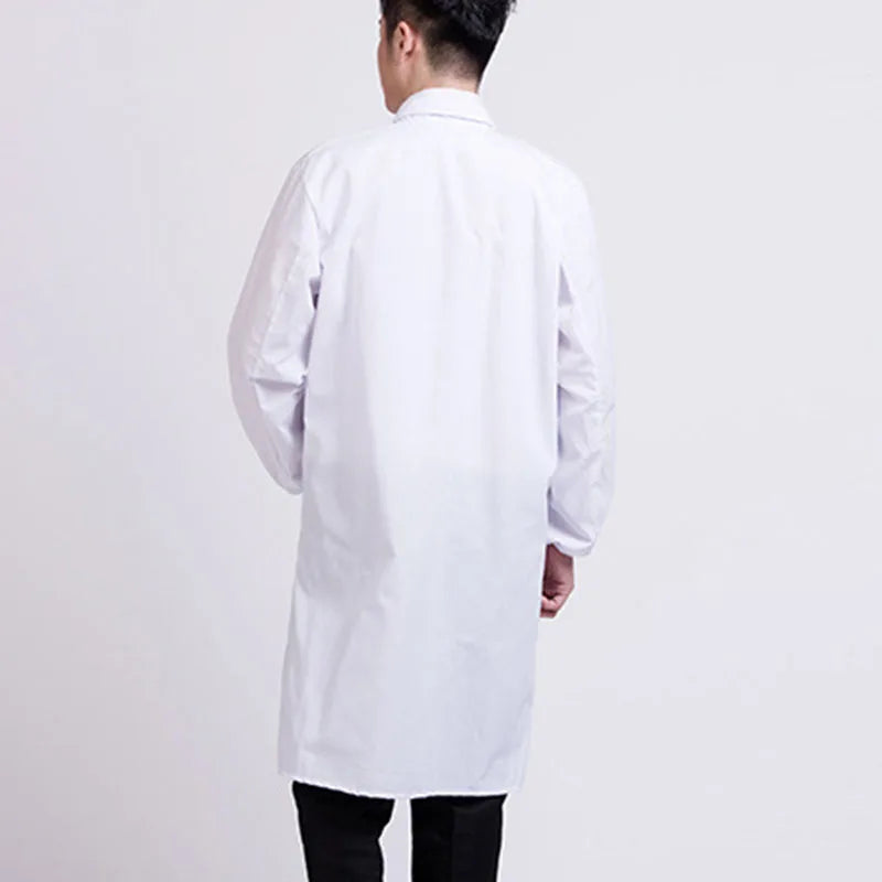 Professional Medical Student Doctor White Lab Coat Long Sleeve White Medical Scientist Lab Coats For Hospital Scientist School