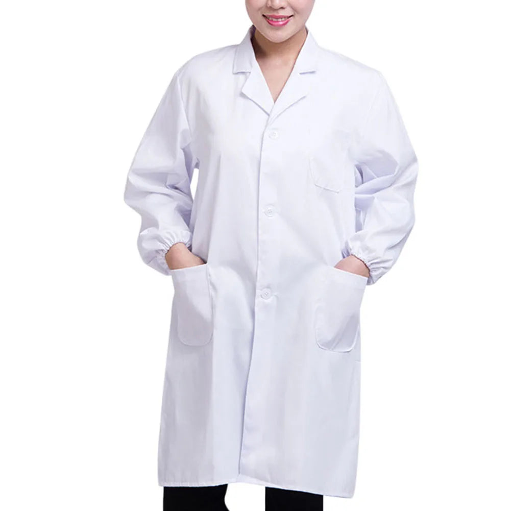 Professional Medical Student Doctor White Lab Coat Long Sleeve White Medical Scientist Lab Coats For Hospital Scientist School