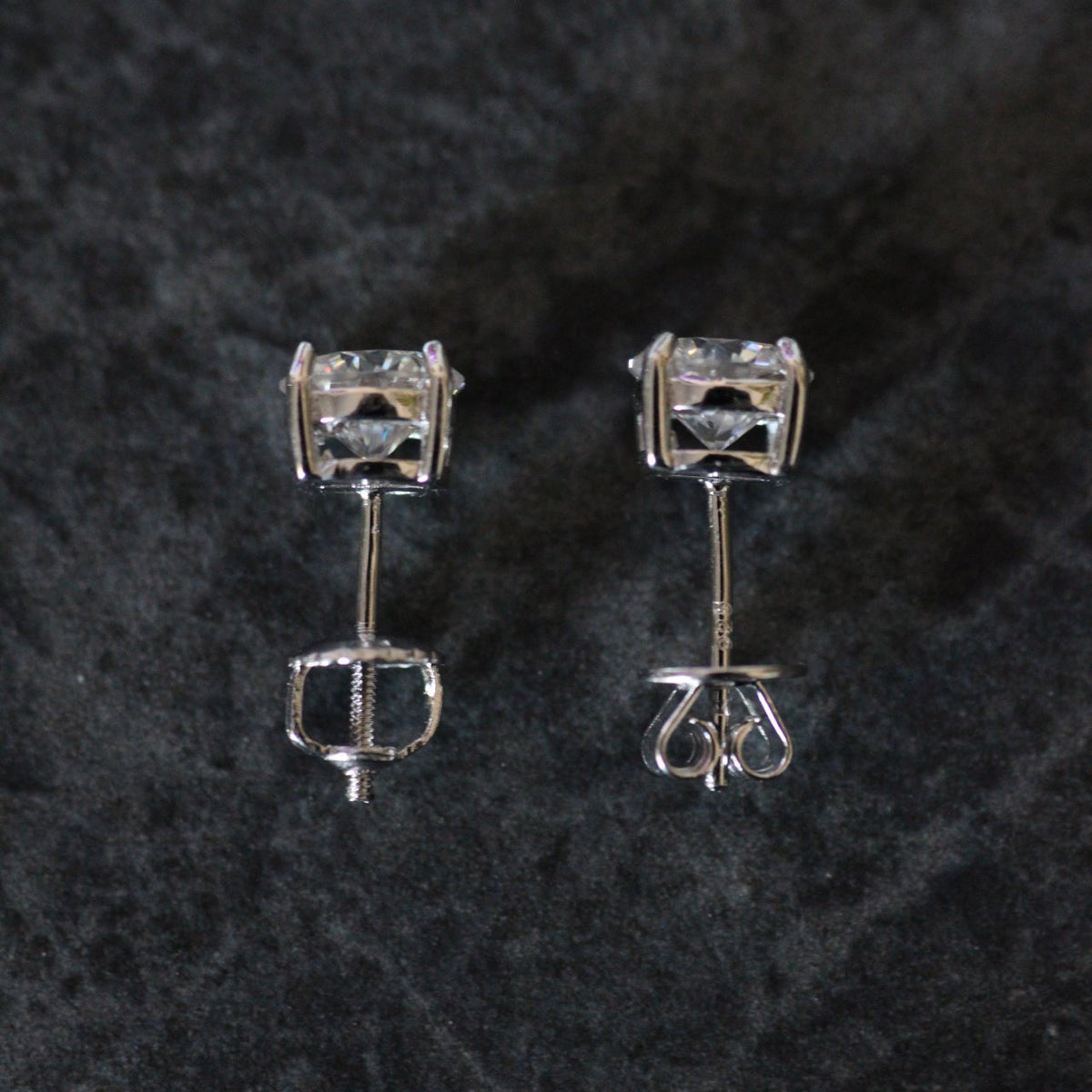 Moissanite Round Cut Stud Earrings