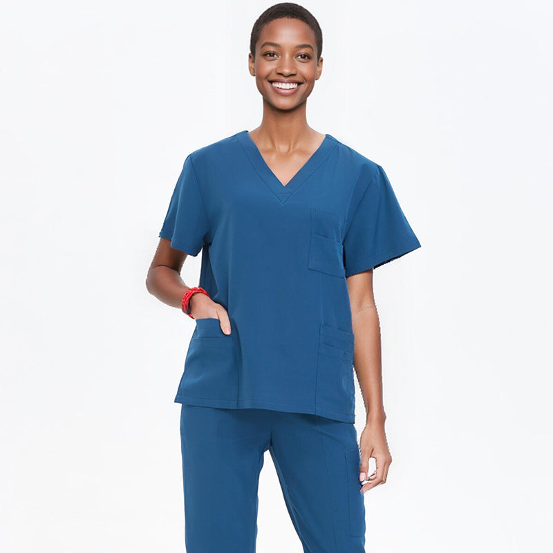 Cross-Border Quick-Drying Elastic Hand-Washing Clothes for Women, Short-Sleeved Operating Room Overalls, Men's Isolation Clothes, Medical Surgical Split Suits