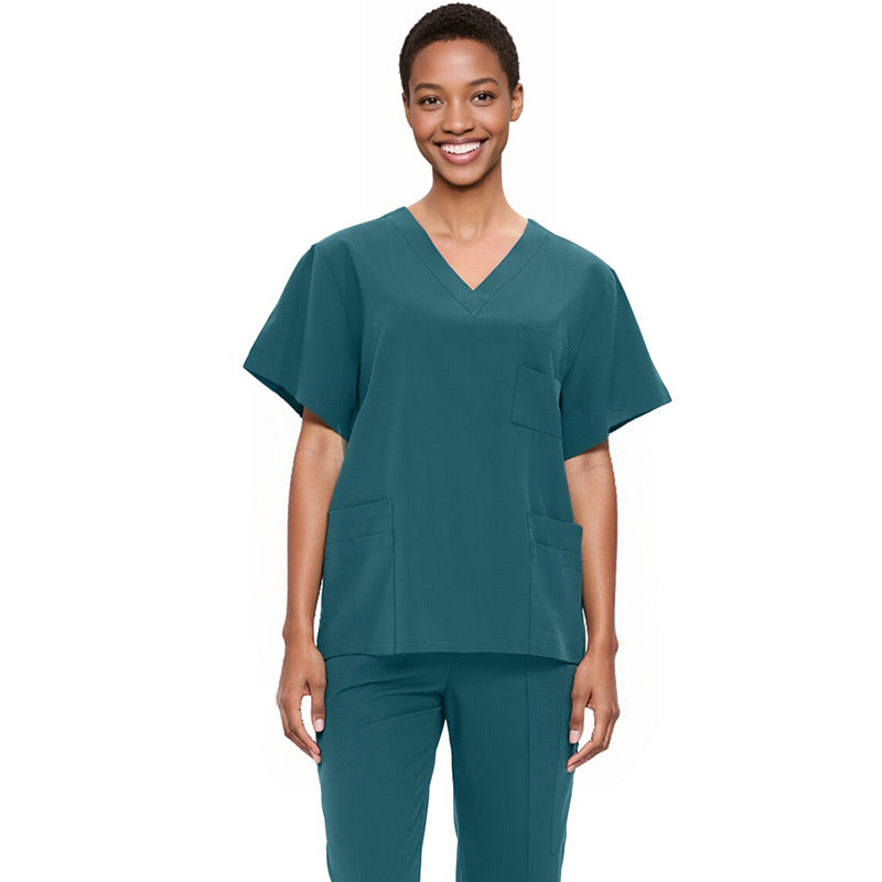 Cross-Border Quick-Drying Elastic Hand-Washing Clothes for Women, Short-Sleeved Operating Room Overalls, Men's Isolation Clothes, Medical Surgical Split Suits