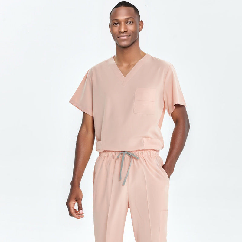 Cross-Border Quick-Drying Elastic Hand-Washing Clothes for Women, Short-Sleeved Operating Room Overalls, Men's Isolation Clothes, Medical Surgical Split Suits