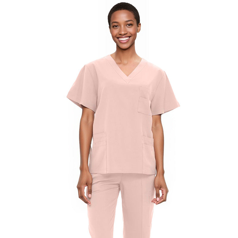 Cross-Border Quick-Drying Elastic Hand-Washing Clothes for Women, Short-Sleeved Operating Room Overalls, Men's Isolation Clothes, Medical Surgical Split Suits