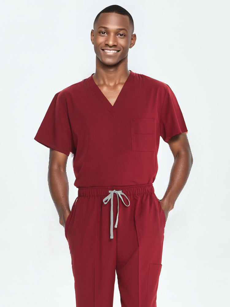 Cross-Border Quick-Drying Elastic Hand-Washing Clothes for Women, Short-Sleeved Operating Room Overalls, Men's Isolation Clothes, Medical Surgical Split Suits