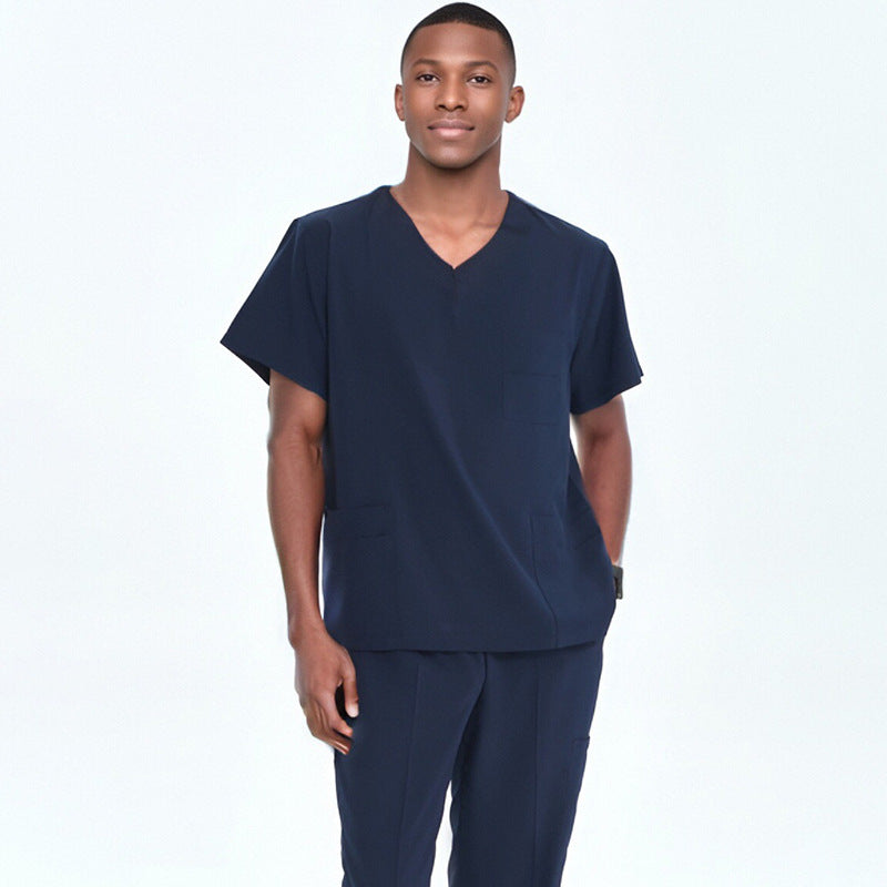 Cross-Border Quick-Drying Elastic Hand-Washing Clothes for Women, Short-Sleeved Operating Room Overalls, Men's Isolation Clothes, Medical Surgical Split Suits