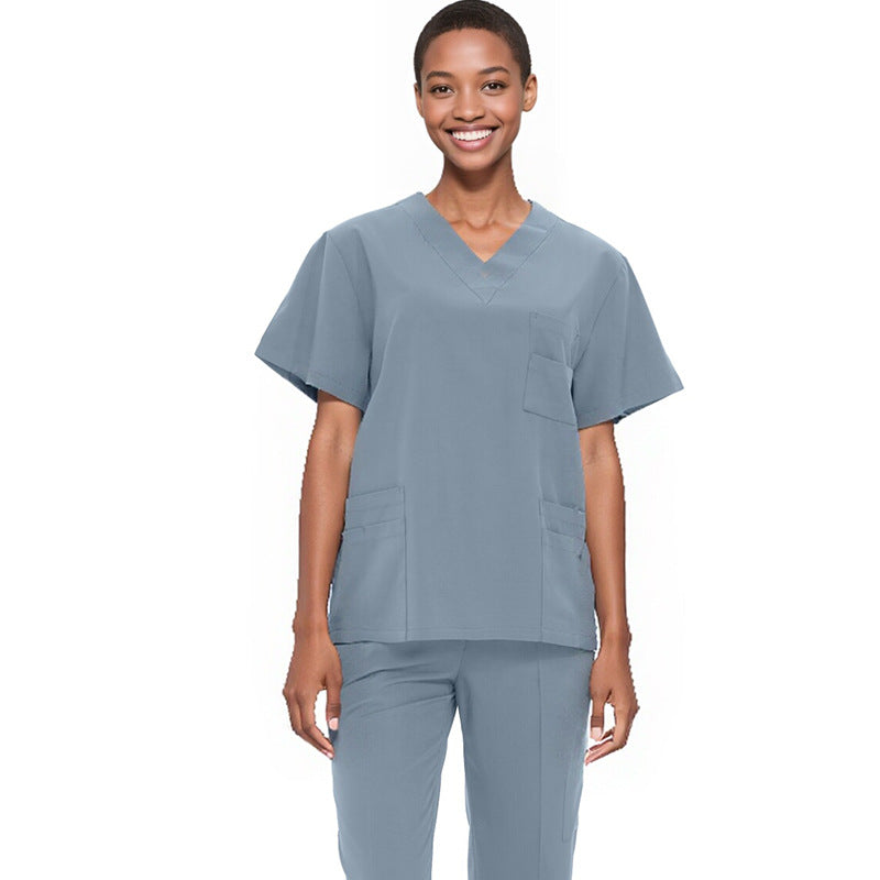 Cross-Border Quick-Drying Elastic Hand-Washing Clothes for Women, Short-Sleeved Operating Room Overalls, Men's Isolation Clothes, Medical Surgical Split Suits