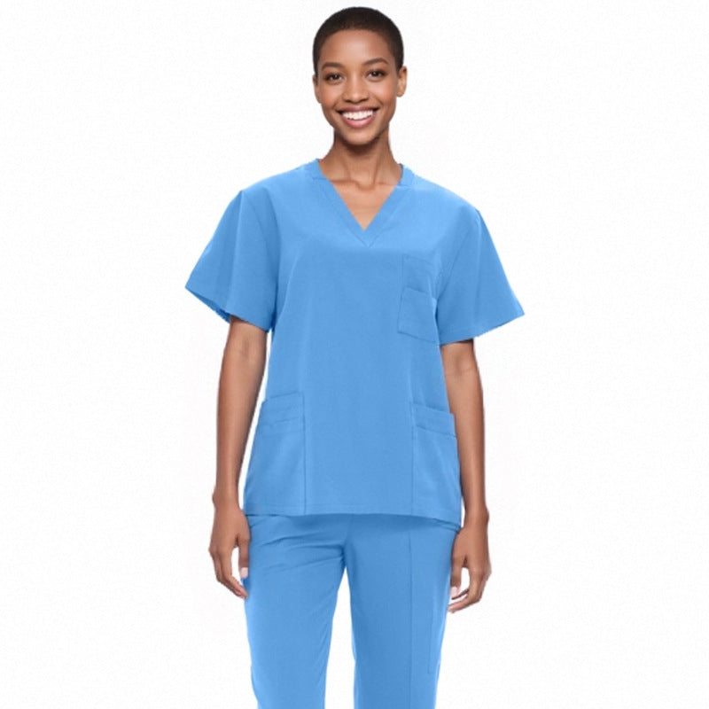 Cross-Border Quick-Drying Elastic Hand-Washing Clothes for Women, Short-Sleeved Operating Room Overalls, Men's Isolation Clothes, Medical Surgical Split Suits