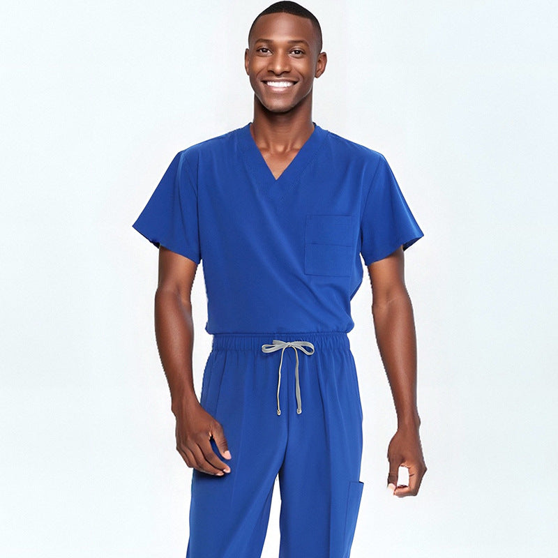 Cross-Border Quick-Drying Elastic Hand-Washing Clothes for Women, Short-Sleeved Operating Room Overalls, Men's Isolation Clothes, Medical Surgical Split Suits