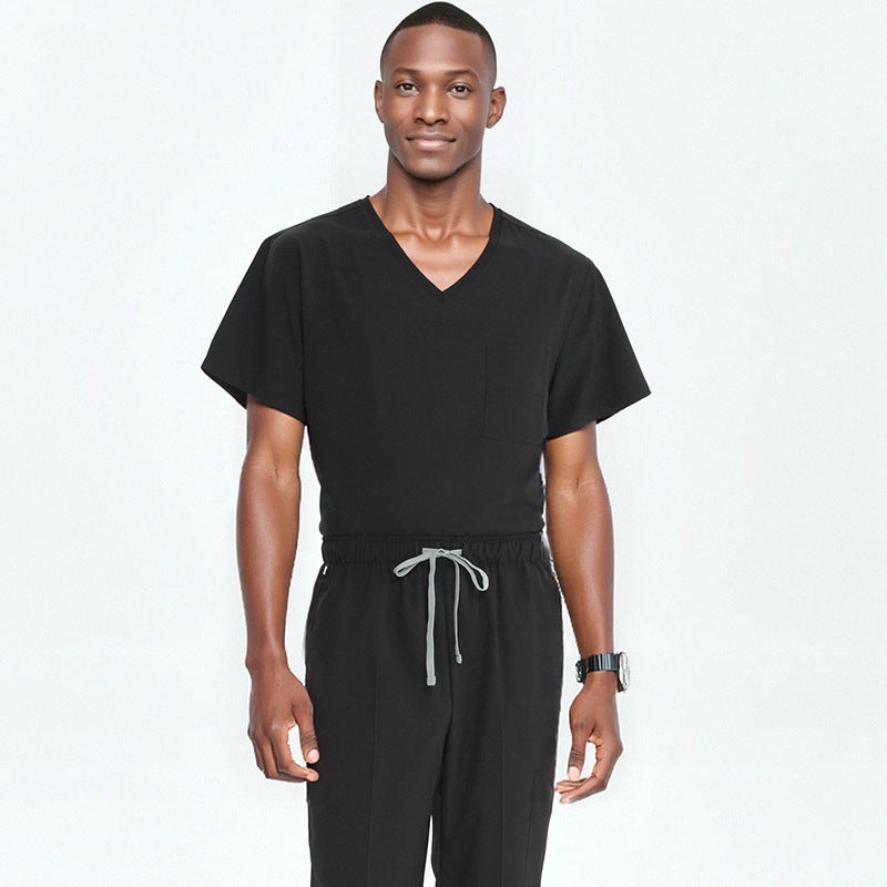 Cross-Border Quick-Drying Elastic Hand-Washing Clothes for Women, Short-Sleeved Operating Room Overalls, Men's Isolation Clothes, Medical Surgical Split Suits
