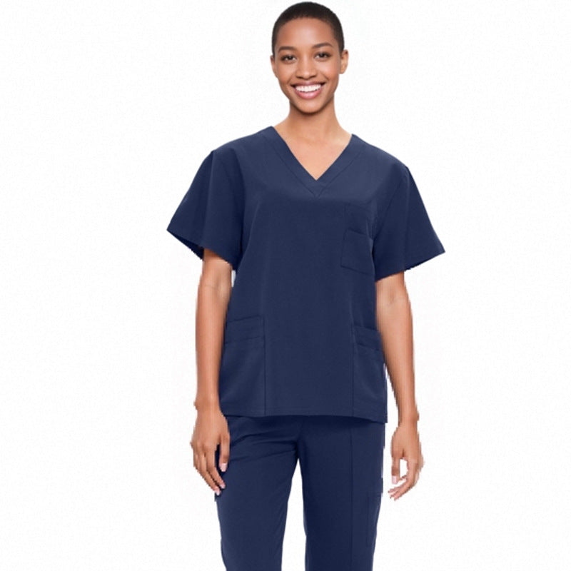 Cross-Border Quick-Drying Elastic Hand-Washing Clothes for Women, Short-Sleeved Operating Room Overalls, Men's Isolation Clothes, Medical Surgical Split Suits