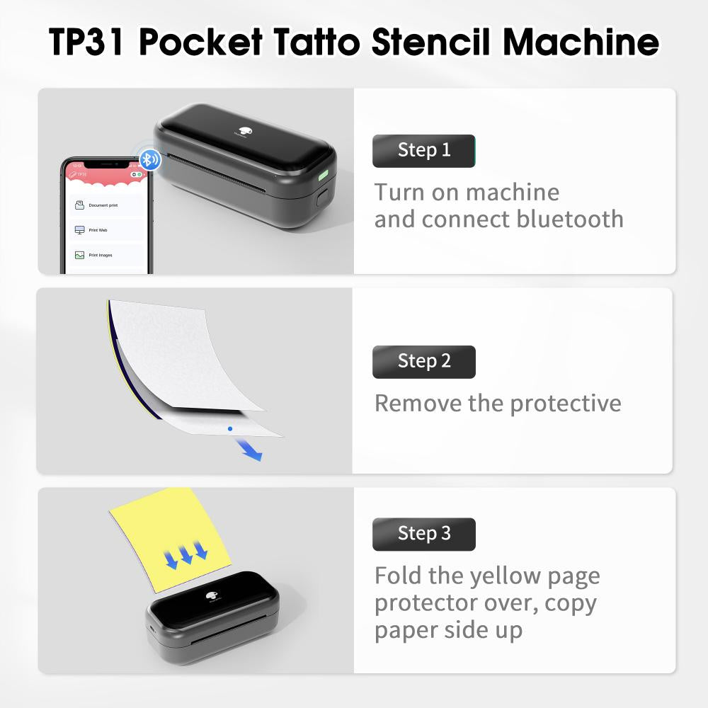 Phomemo TP31 Bluetooth Tattoo Stencil Pocket Printer