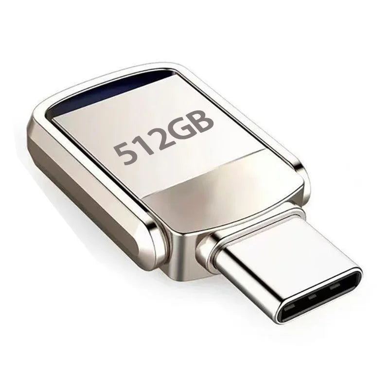 Flash Drive Accessories 2TB High-Speed USB 3.2 Type-C OTG Metal Pen Drive 1TB 512GB Portable Memory USB Stick Storage Drive New