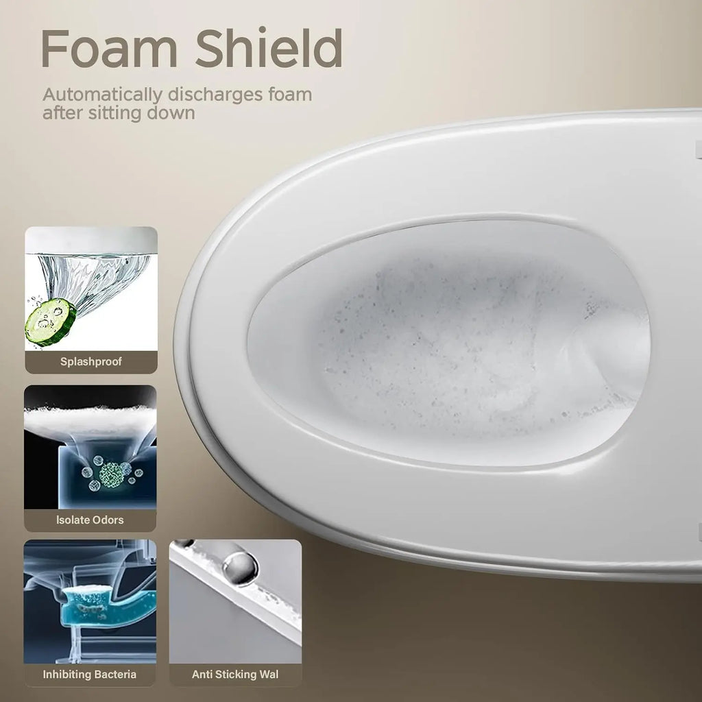 Smart Toilet with Bidet Built In, Auto Open Close, Foam Shield TC02, Customized