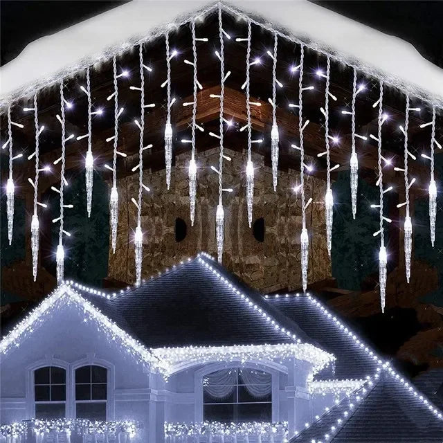  Remote Control Icicle String Lights 8 Modes LED Garland Lamp for Window Stair Christmas Home Indoor Decor