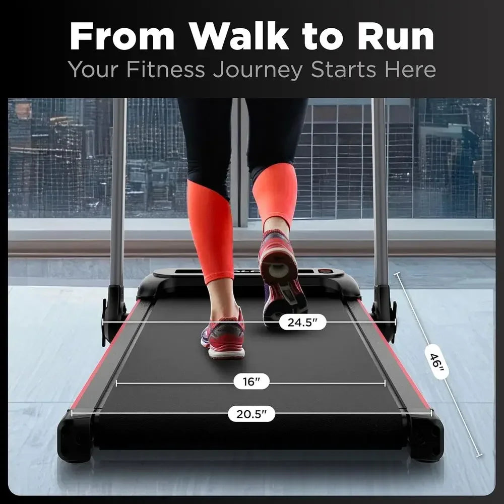 Portable Electric Treadmill - Folding with LCD, Handle, and 6.2mph Speed Adjustment