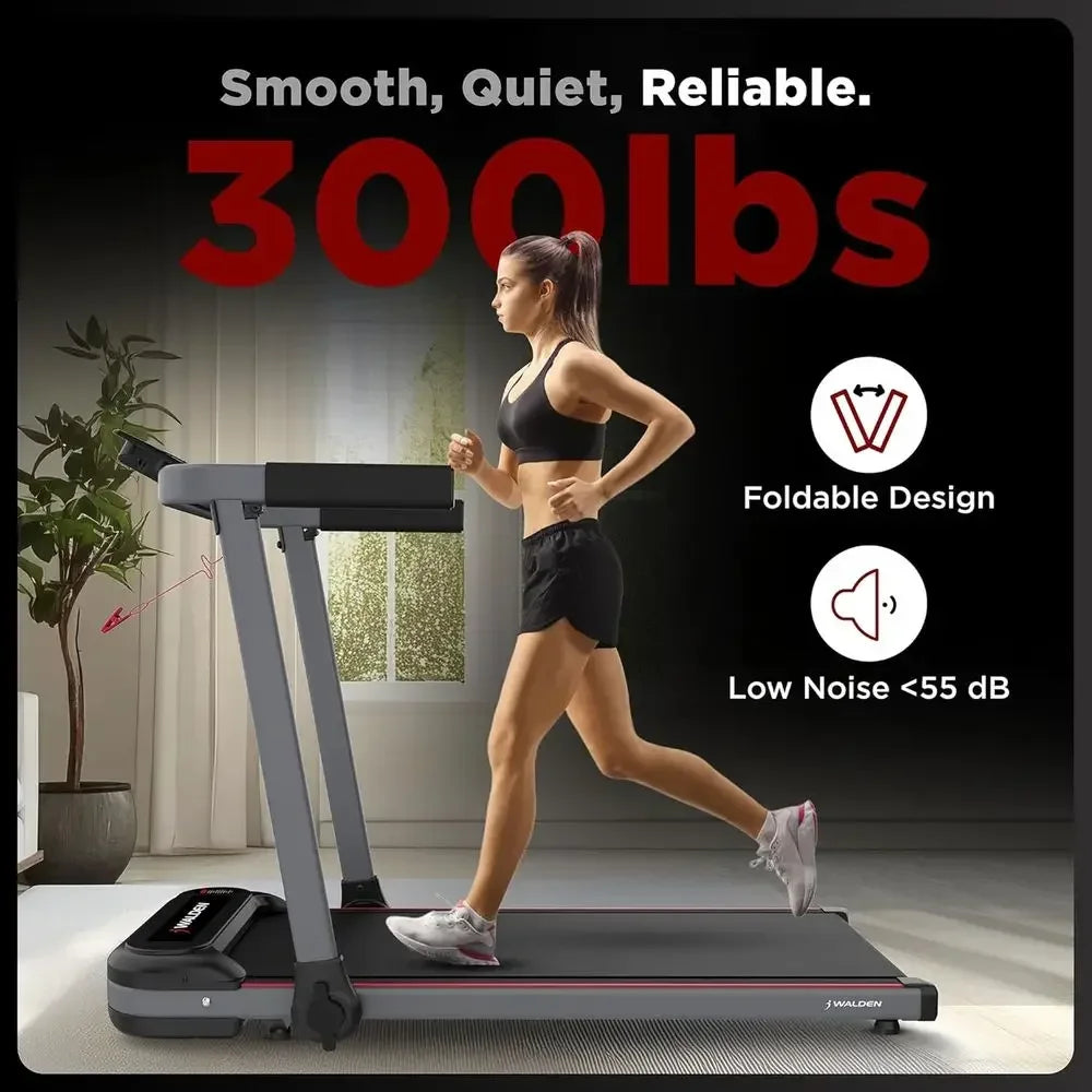 Portable Electric Treadmill - Folding with LCD, Handle, and 6.2mph Speed Adjustment