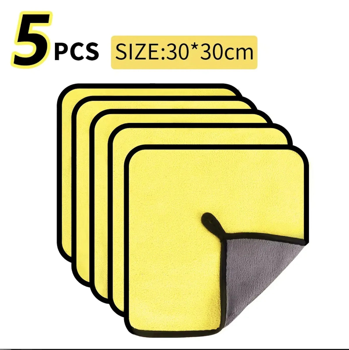 10-Pack Microfiber Car Wash Towels | 30x30 cm Cleaning & Drying Cloth Set