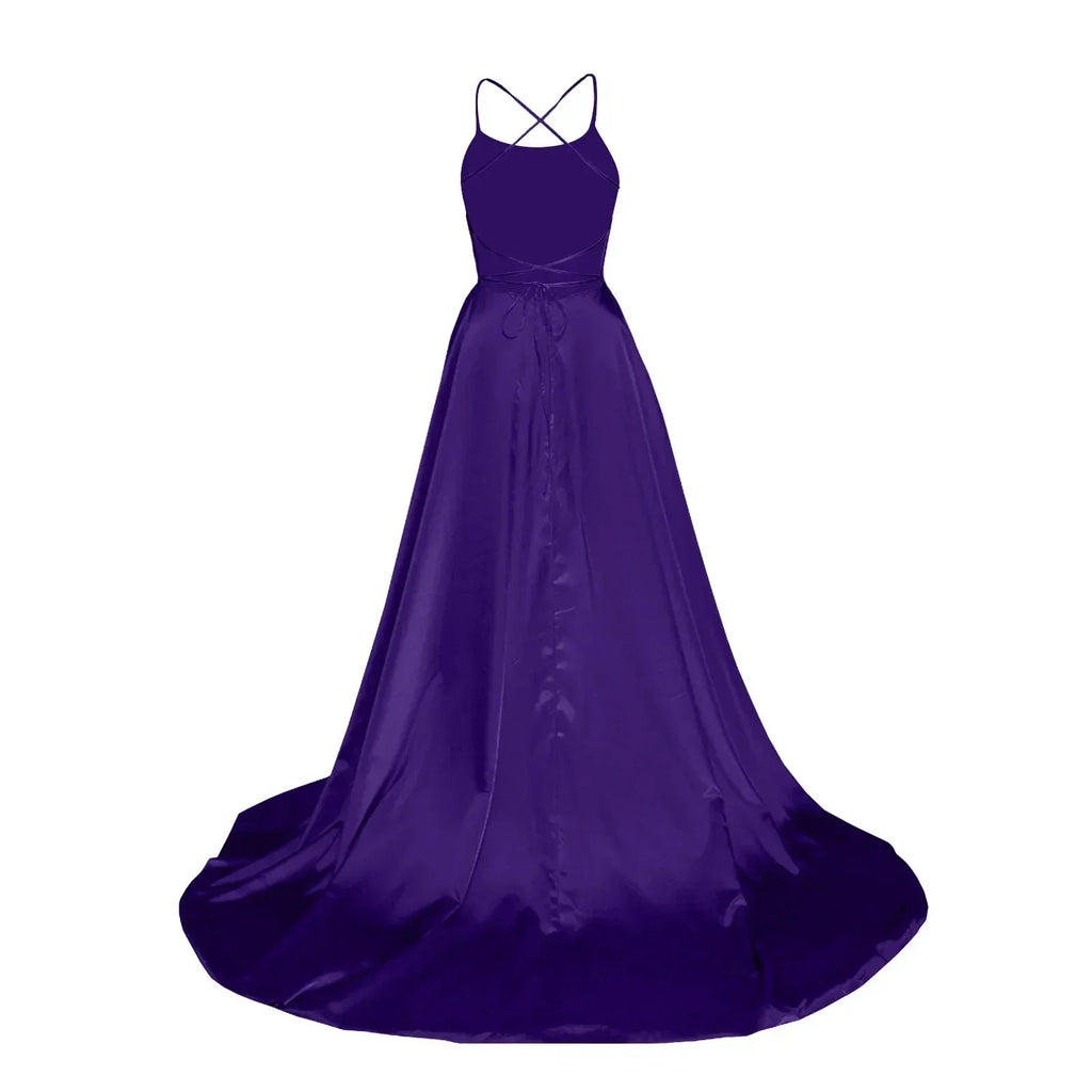 Navy Blue Bridesmaid Dress For Weddings Woman Guest 2024 Sexy Spaghetti Straps Split Prom Party Gowns Long Maid Of Dresses