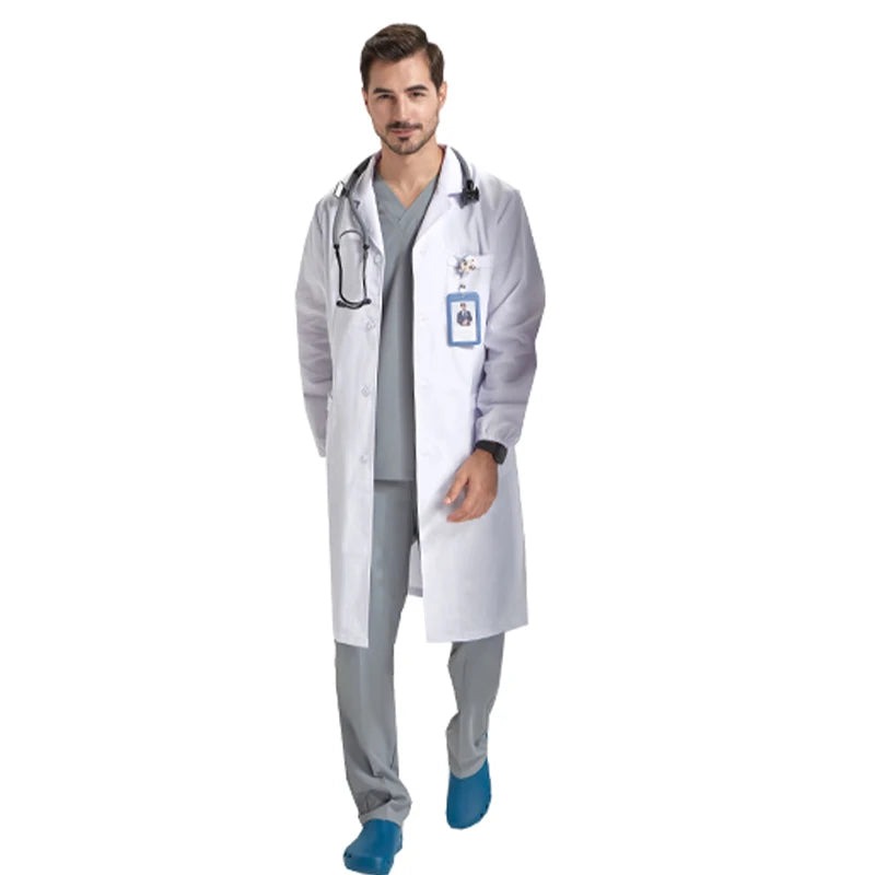 44½" Lab Coats Women Men Professional Medical White Coat 3-Pocket Super Twill Consultation Work Tunic Suit YHF-6535-03