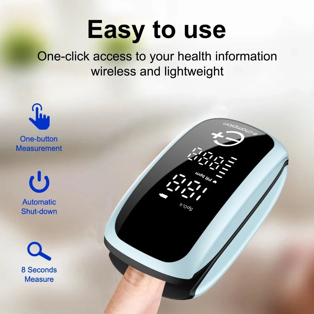 Rechargeable Fingertip Pulse Oximeter Medical Oximeter Strap Lanyard Blood Oxygen Saturation Monitor Digital LED Display Child