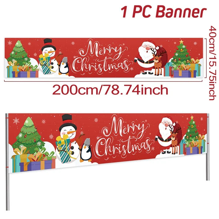 Christmas Outdoor Banner Merry Christmas Decorations For Home 2025 Outdoor Decor Xmas Navidad Noel Natal Happy New Year 2026